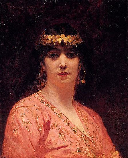 Benjamin Constant Portrait of an Arab Woman Norge oil painting art